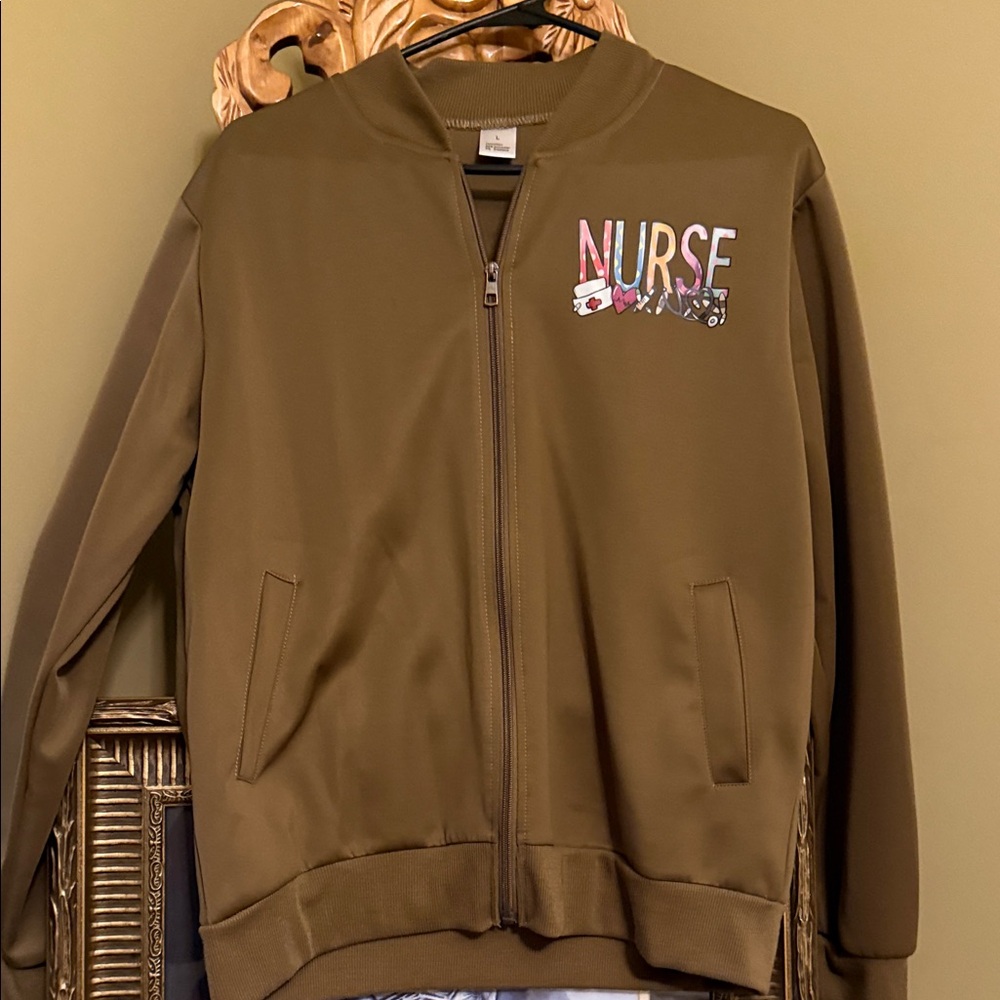 Smart Scrubs Brown Nurse Bomber Jacket